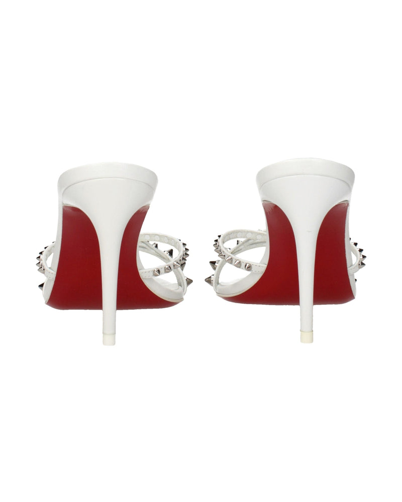 Christian Louboutin White Leather Stiletto Heel Sandals Glam Steals