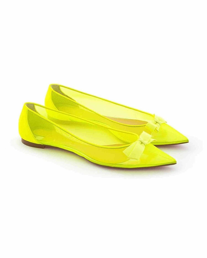 Christian Louboutin Yellow Mesh Sunshine Flat Elegance Flats