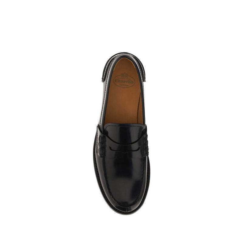 Church's Black Calf Leather Bos Taurus Slip On Loafers Glam Steals