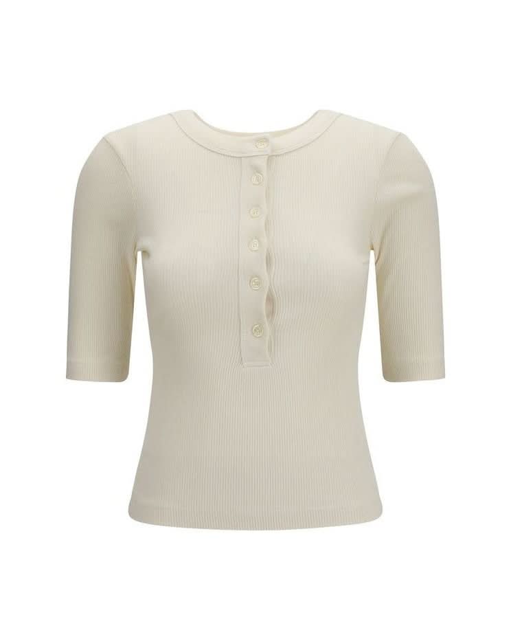 Citizens Of Humanity Beige Cotton T-shirt Glam Steals