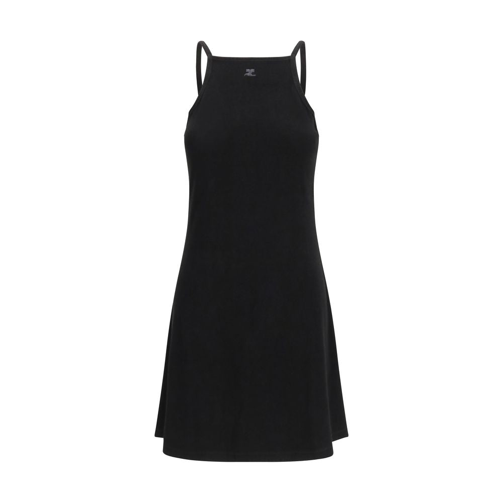 Courrèges Black Viscose Casual Dress Glam Steals