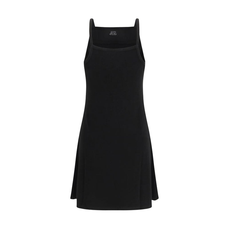Courrèges Black Viscose Casual Dress Glam Steals