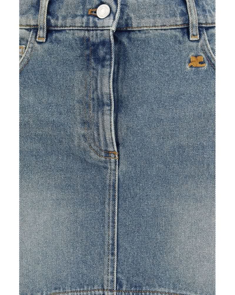 Courrèges Blue Denim Skirt 