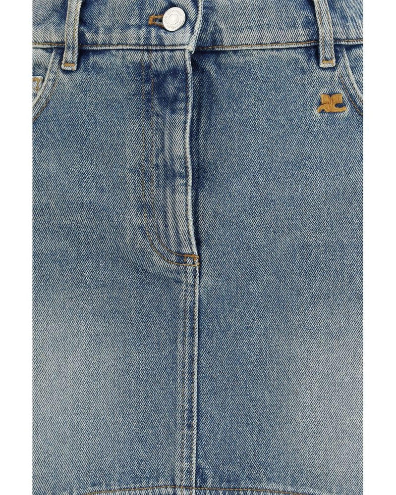 Courrèges Blue Denim Skirt 