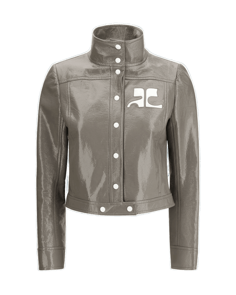 Courrèges Gray Cotton Full Length Jacket Glam Steals