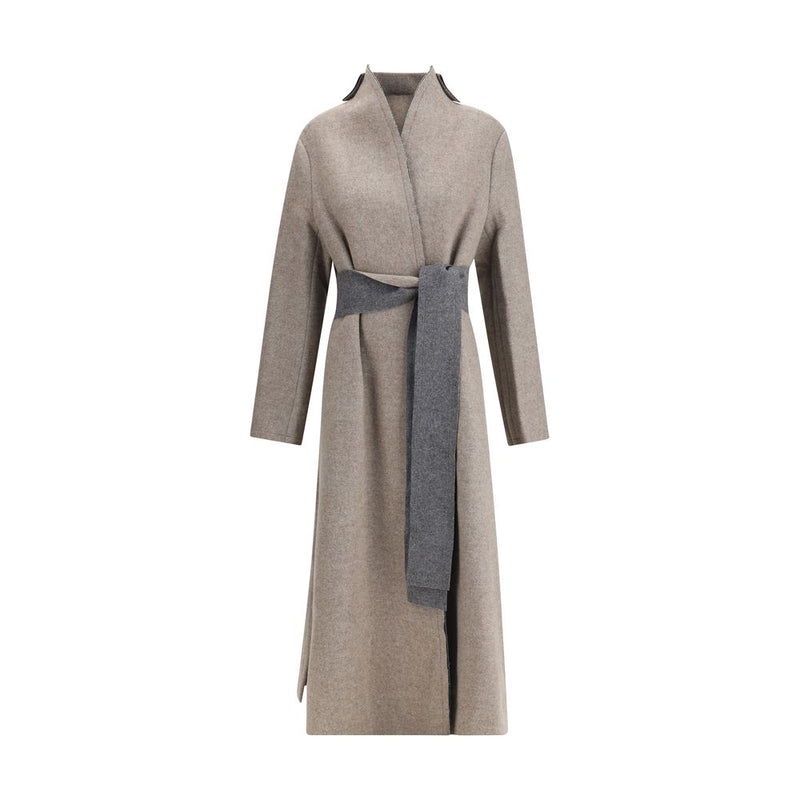 Di Stavnitser Beige Wool Merino Coat Glam Steals
