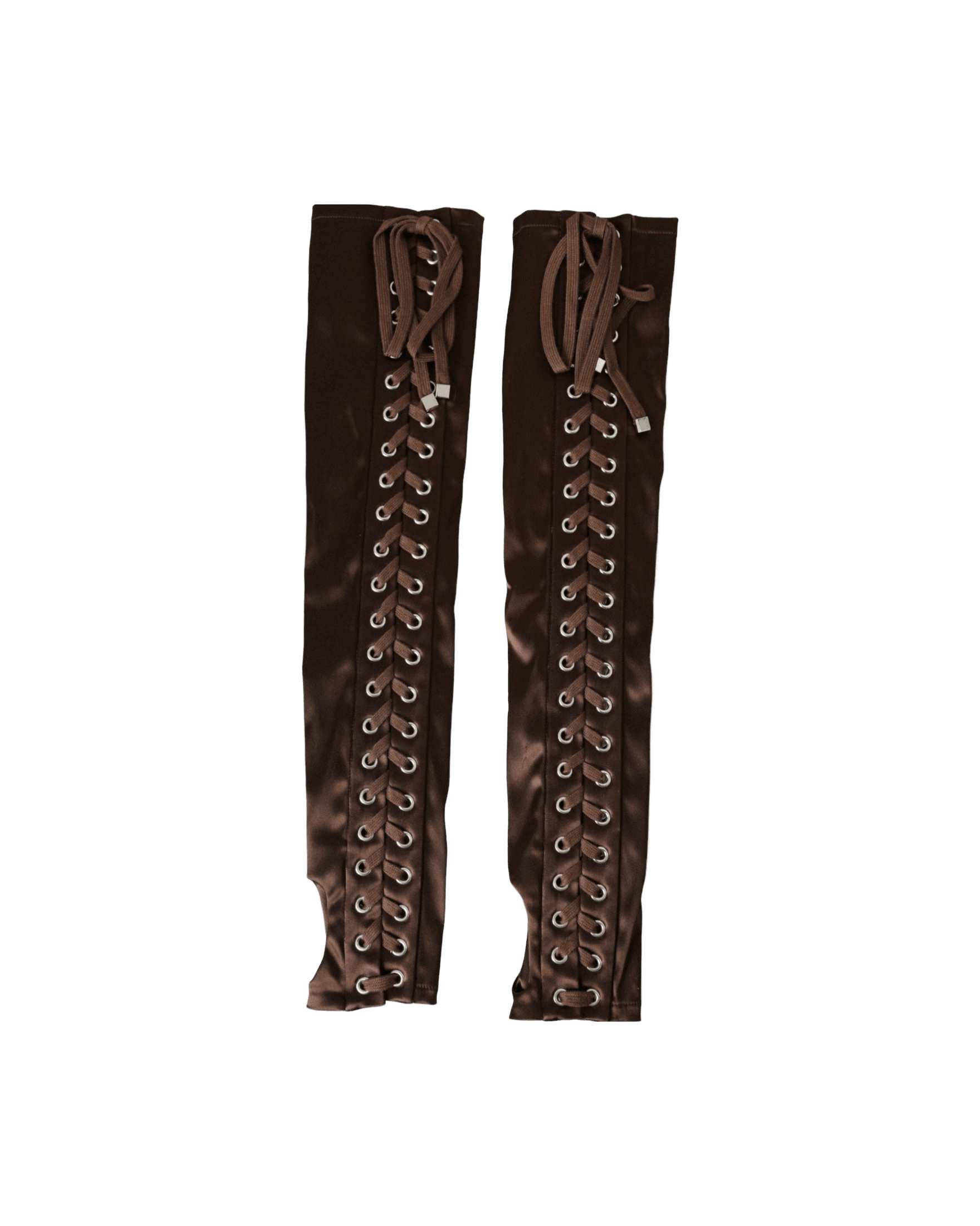 Dolce & Gabbana Acetate Lace Up Fingerless Brown Gloves Glam Steals