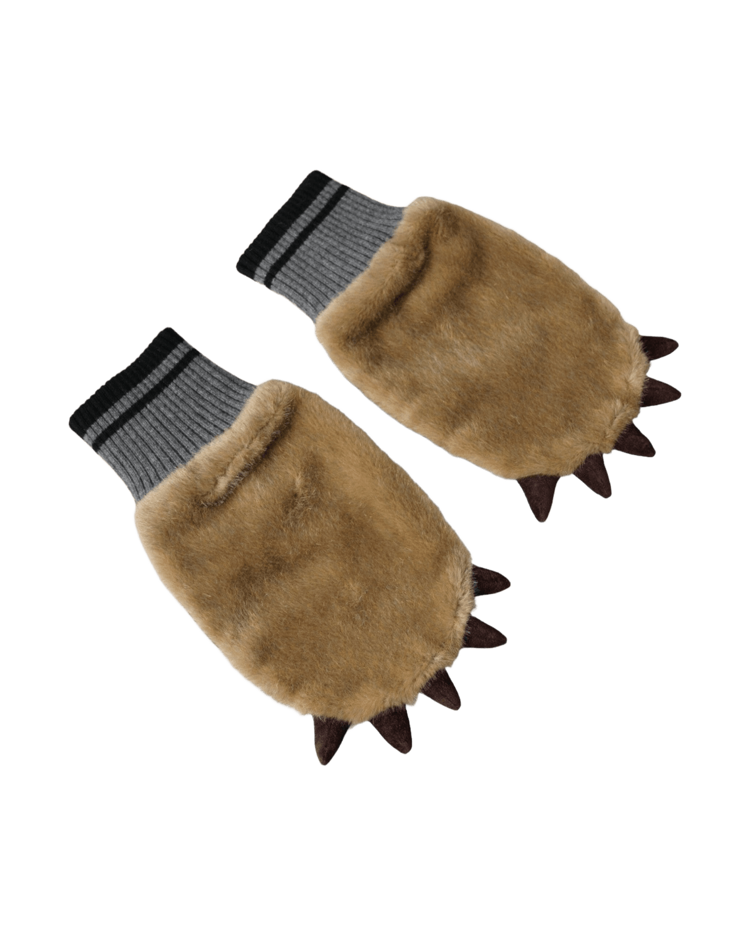 Dolce & Gabbana Beige Acrylic Knitted Fur Wrist Mitten Gloves