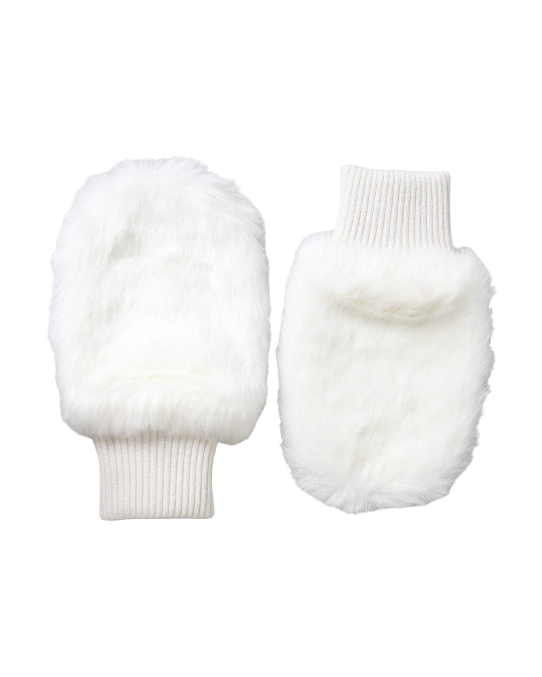 Dolce & Gabbana Acrylic Knitted Fur Wrist Mitten White Gloves Glam Steals