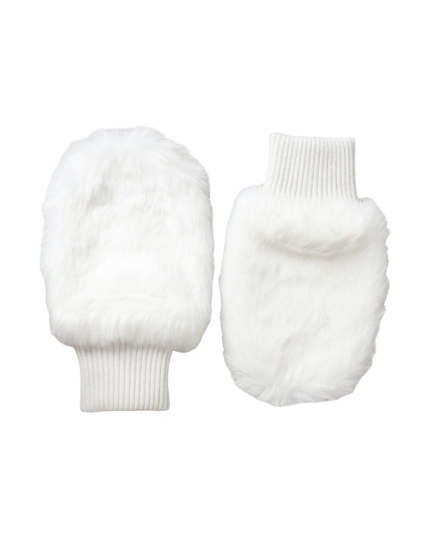 Dolce & Gabbana White Acrylic Knitted Fur Wrist Mitten Gloves