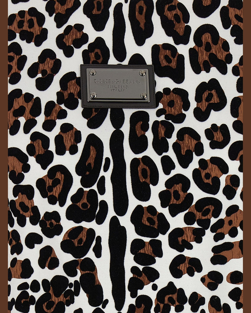 Dolce & Gabbana Animal Print Logo Plaque T-shirt Glam Steals