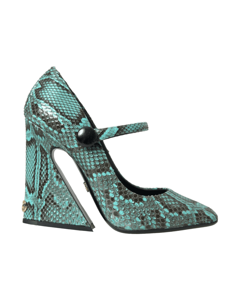 Dolce & Gabbana Aqua Python Leather Mary Jane Pumps Shoes Glam Steals