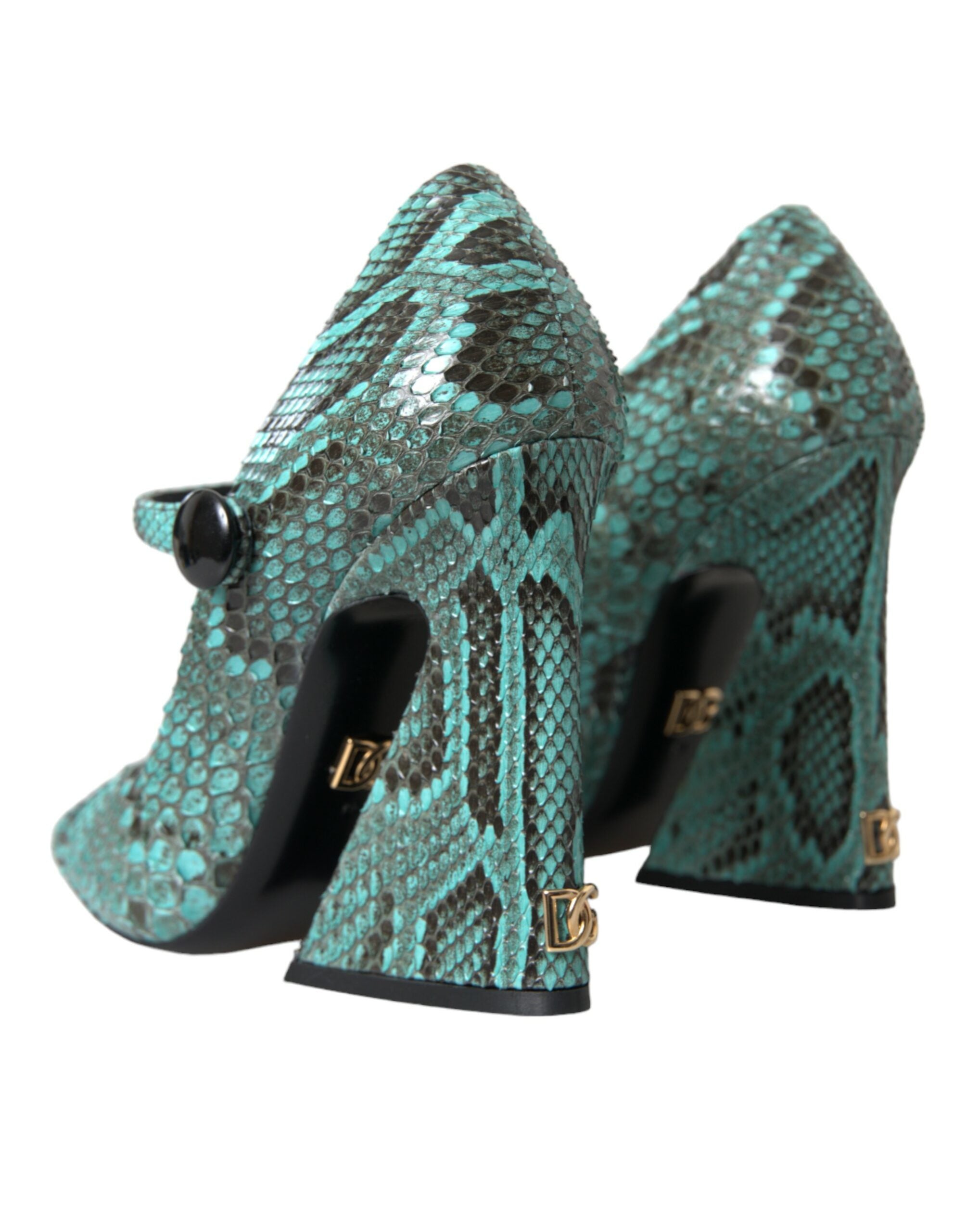 Dolce & Gabbana Aqua Python Leather Mary Jane Pumps Shoes Glam Steals