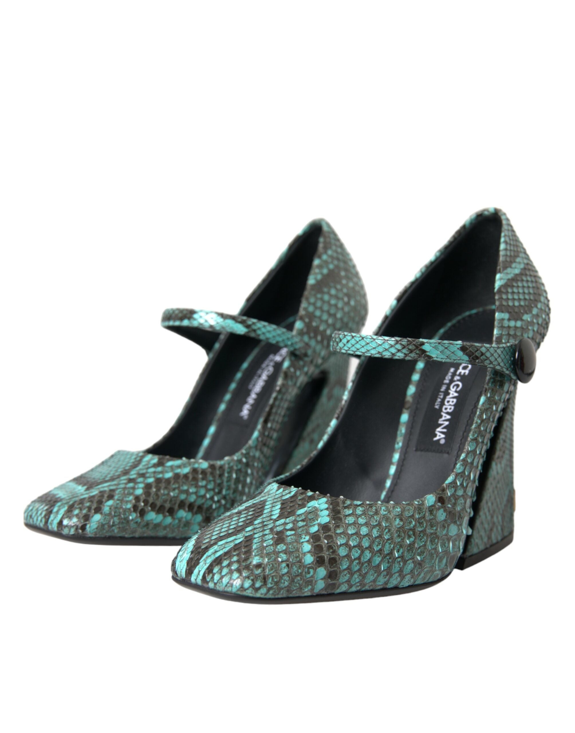 Dolce & Gabbana Aqua Python Leather Mary Jane Pumps Shoes Glam Steals