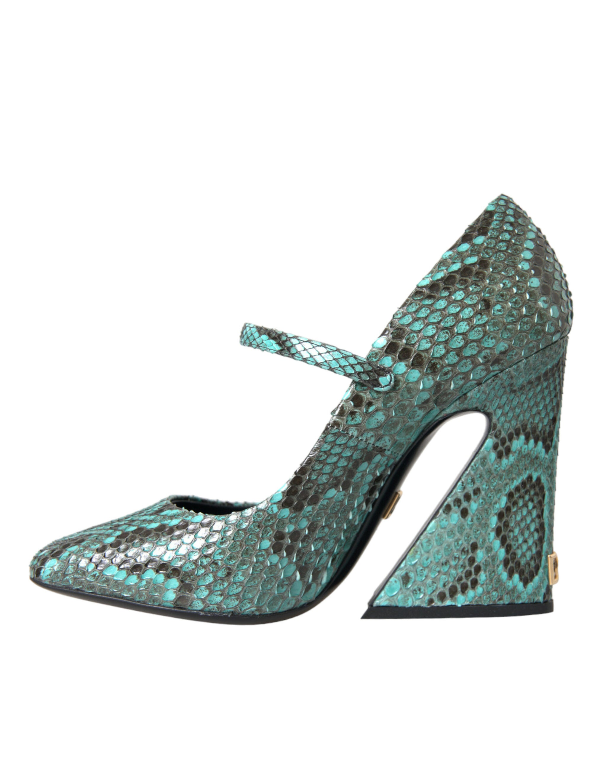 Dolce & Gabbana Aqua Python Leather Mary Jane Pumps Shoes Glam Steals