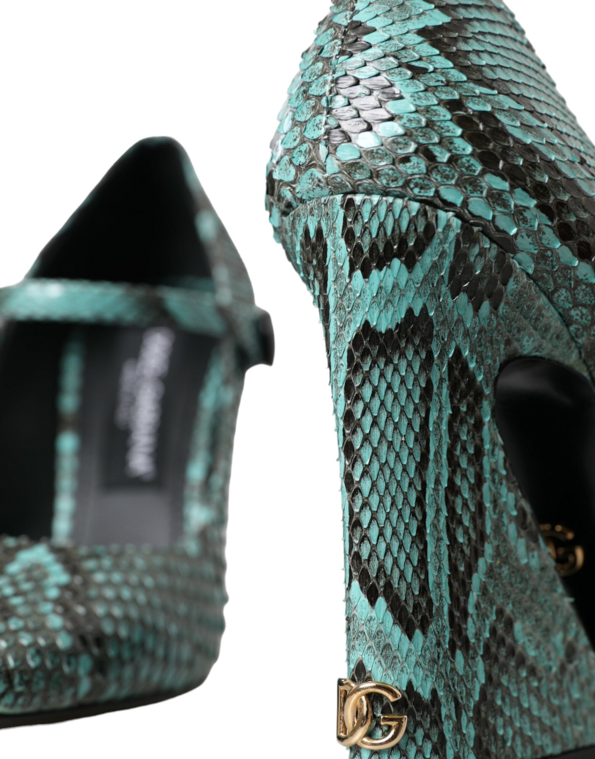 Dolce & Gabbana Aqua Python Leather Mary Jane Pumps Shoes Glam Steals