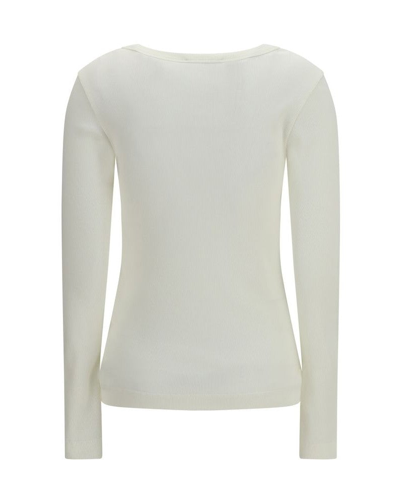 Dolce & Gabbana Beige Cotton Long Sleeve T-shirt Glam Steals