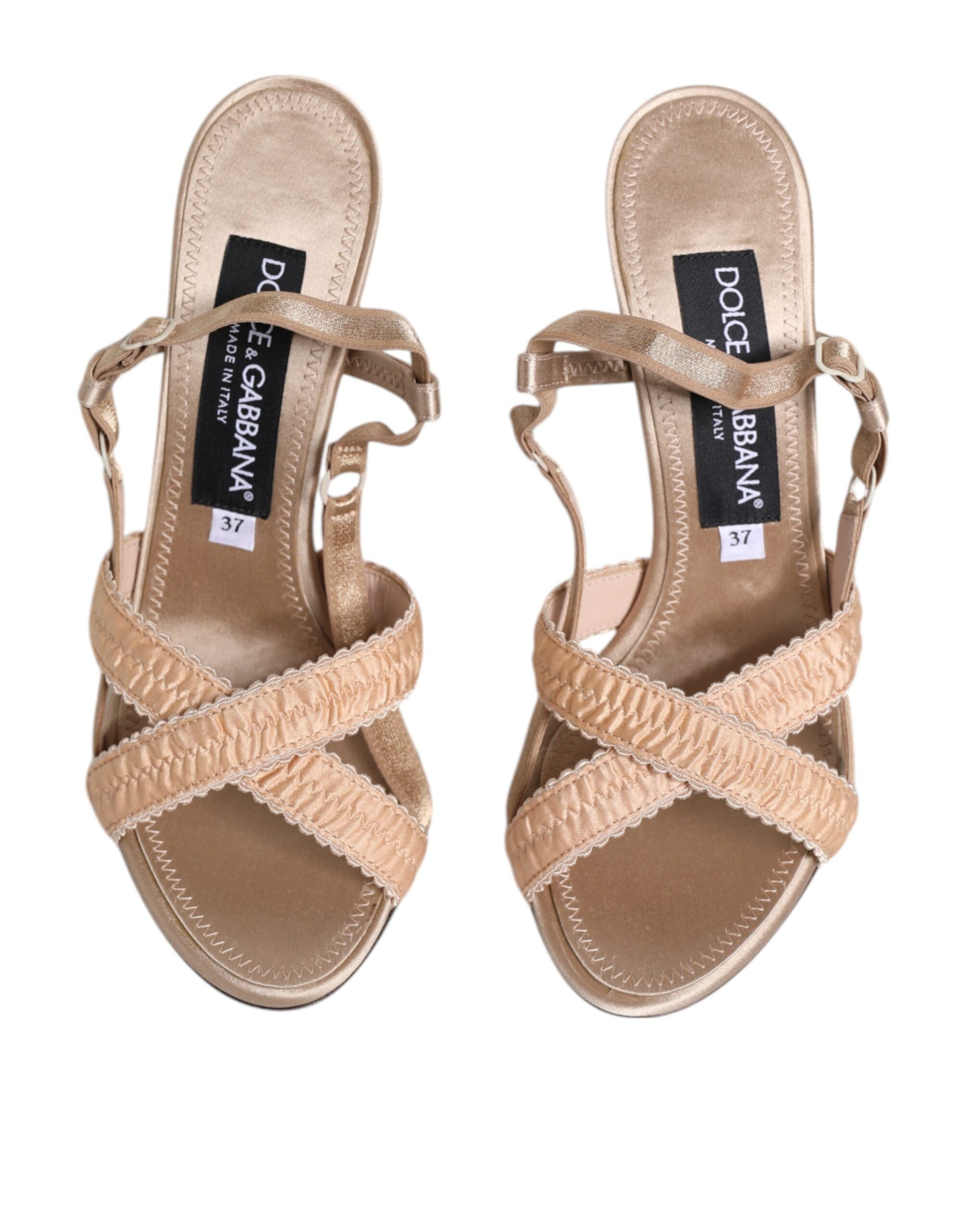 Dolce & Gabbana Beige Keira Slingback Heels Sandals Shoes Glam Steals