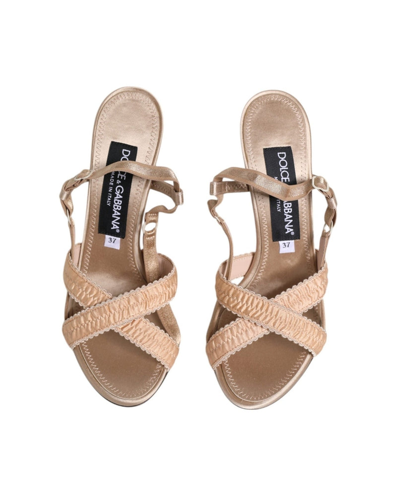 Dolce & Gabbana Beige Keira Slingback Heels Sandals Shoes Glam Steals