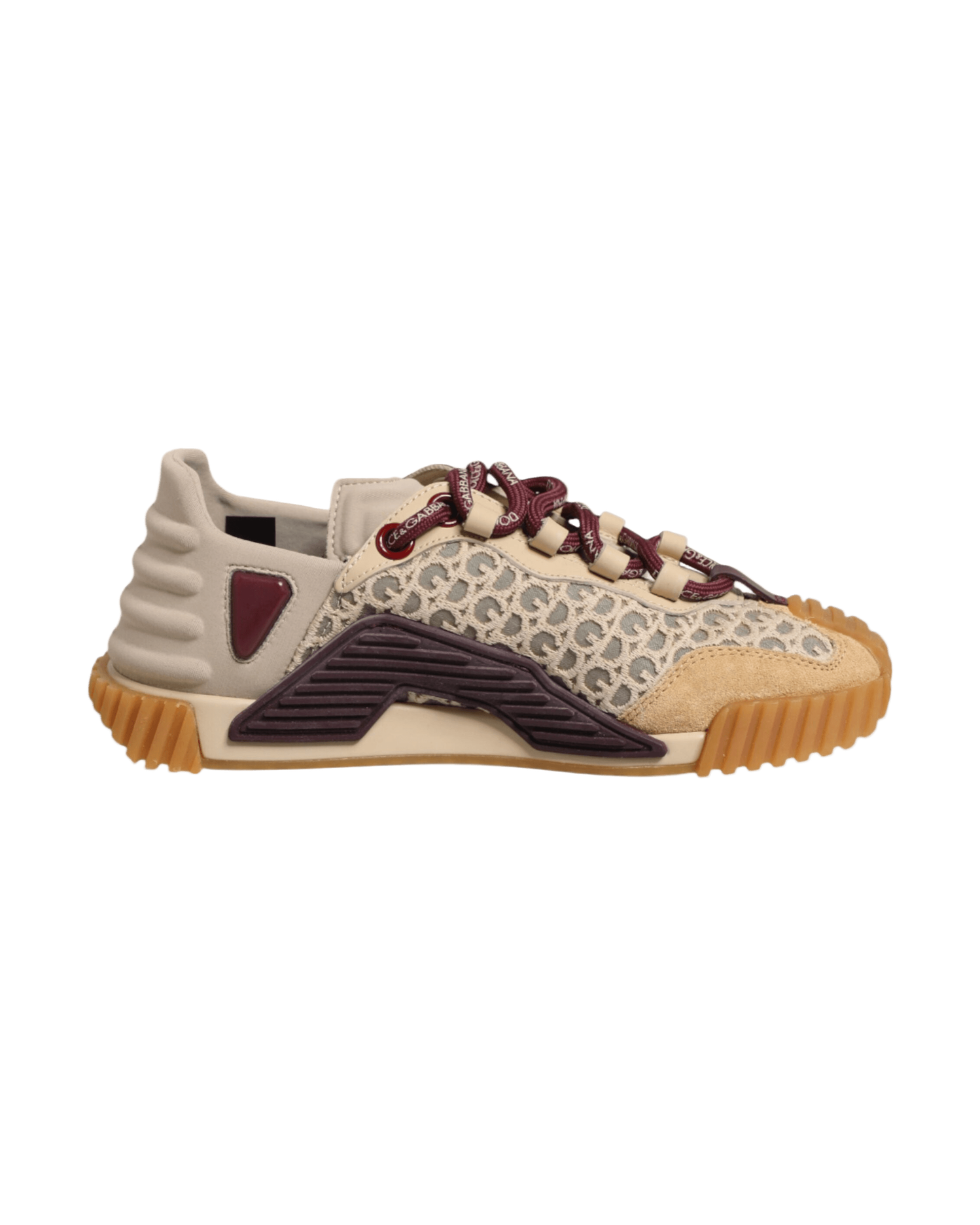 Dolce & Gabbana Beige Lace Neoprene Dg Logo Ns1 Sneakers Shoes Glam Steals