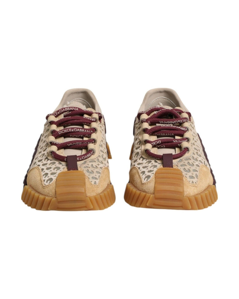 Dolce & Gabbana Beige Lace Neoprene Dg Logo Ns1 Sneakers Shoes Glam Steals