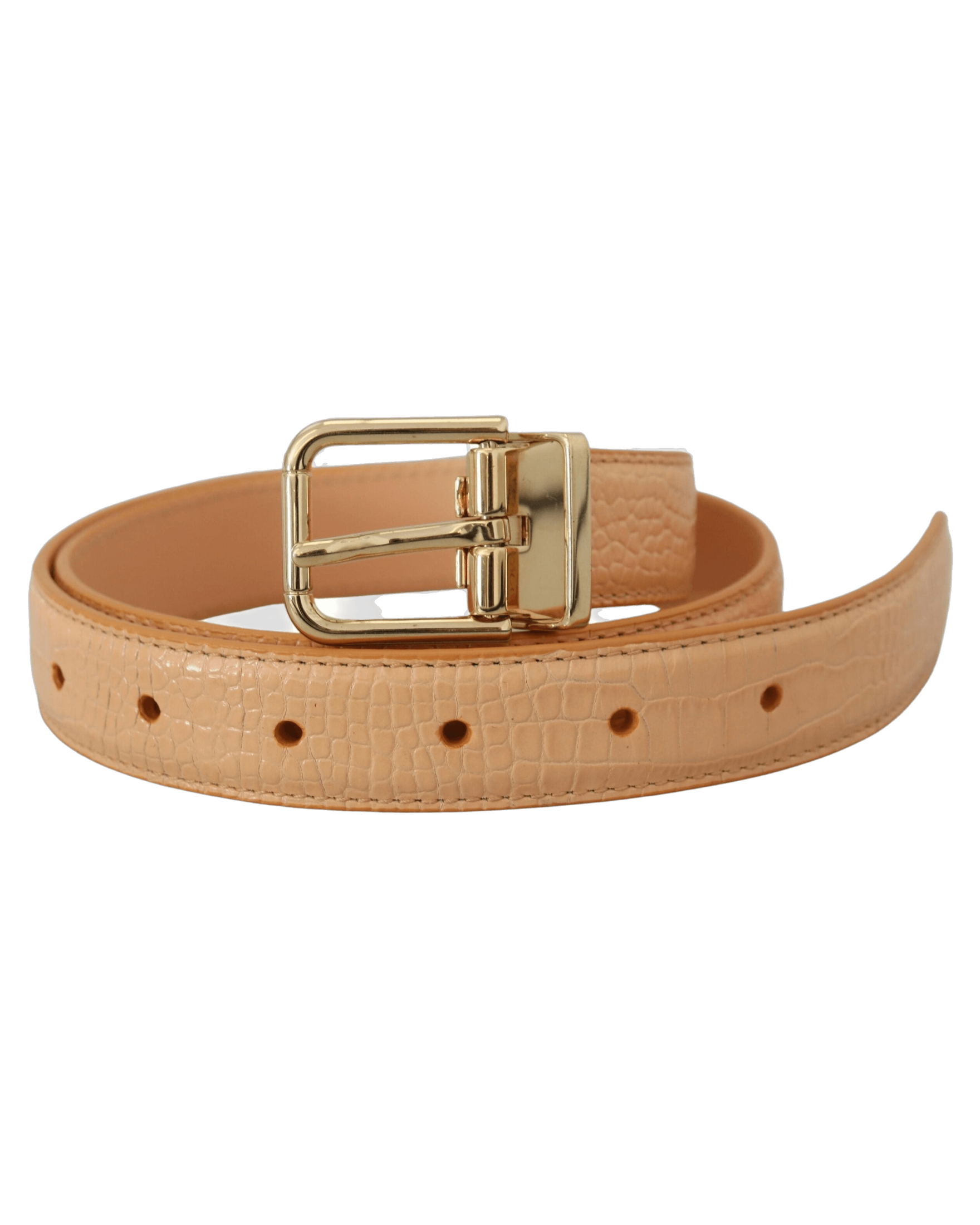 Dolce & Beige Gabbana Leather Exotic Metal Buckle Belt Glam Steals