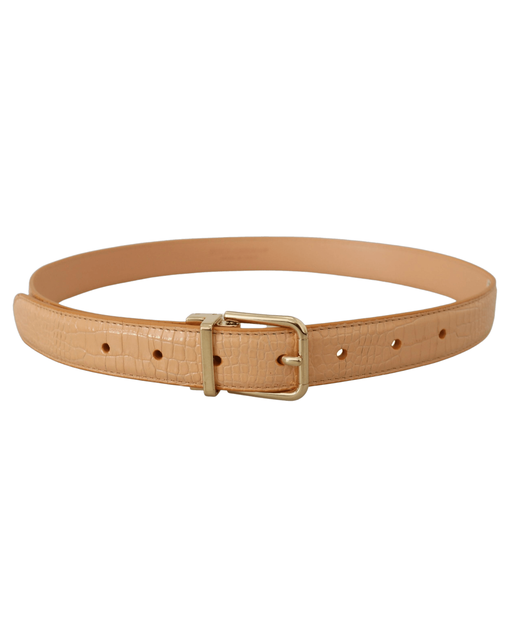 Dolce & Beige Gabbana Leather Exotic Metal Buckle Belt Glam Steals