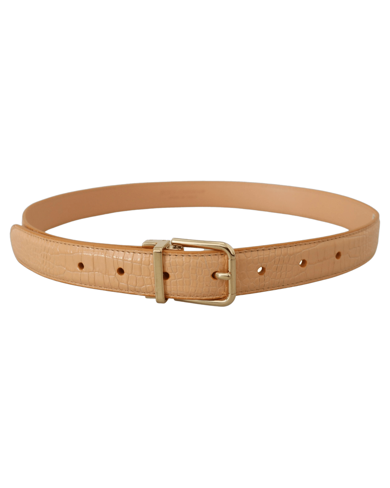 Dolce & Beige Gabbana Leather Exotic Metal Buckle Belt Glam Steals