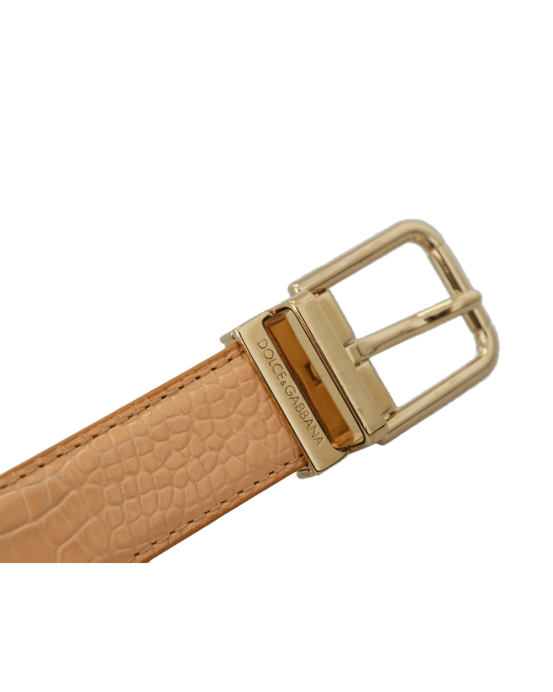 Dolce & Beige Gabbana Leather Exotic Metal Buckle Belt Glam Steals