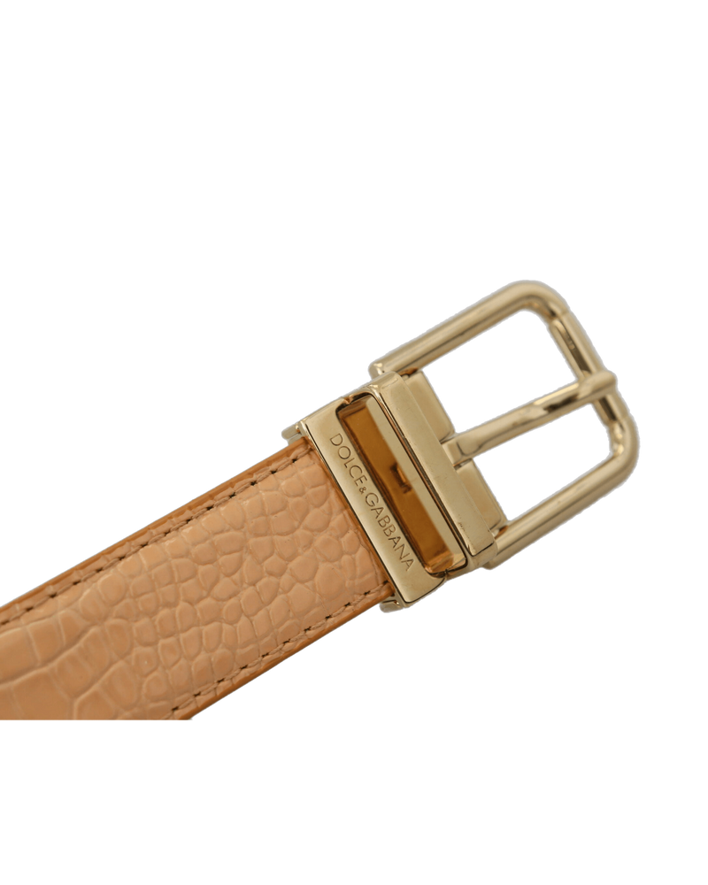 Dolce & Beige Gabbana Leather Exotic Metal Buckle Belt Glam Steals