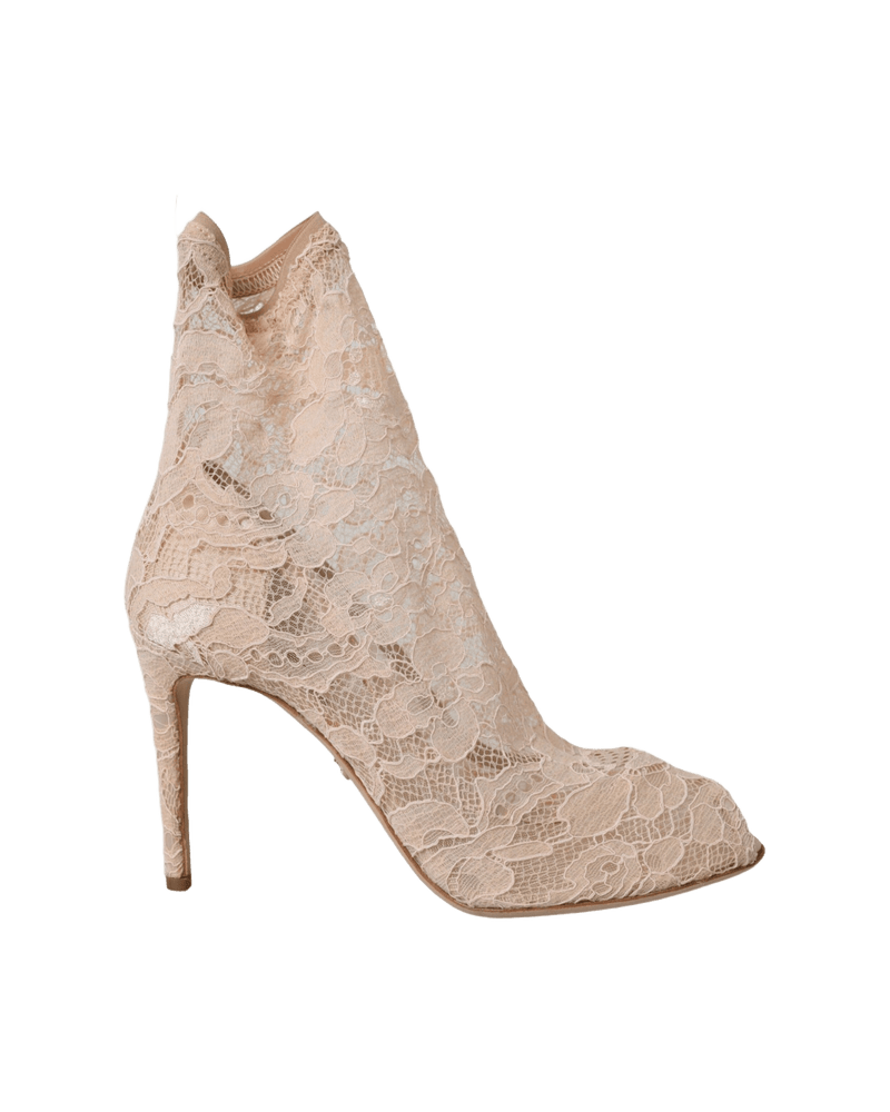 Dolce & Beige Gabbana Stretch Taormina Lace Boots Shoes Glam Steals