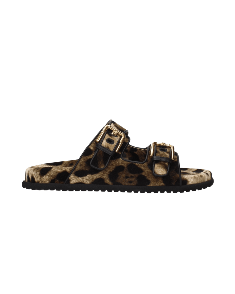 Dolce & Gabbana Beige Velvet Slippers Glam Steals