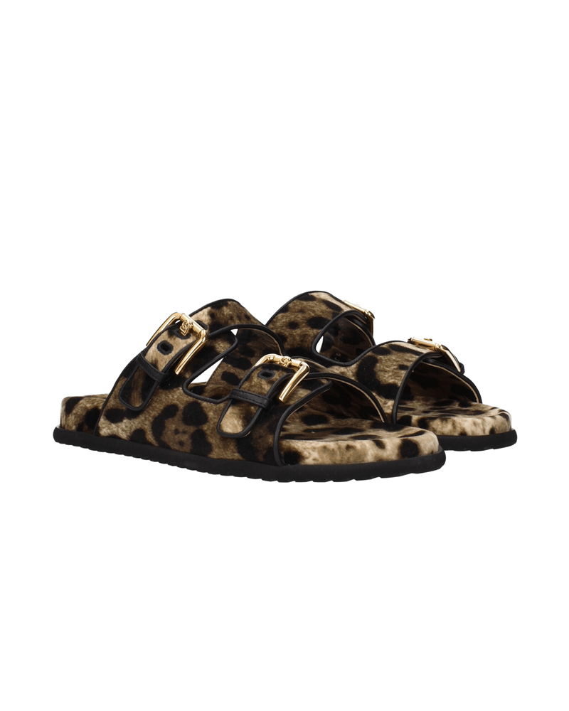 Dolce & Gabbana Beige Velvet Slippers Glam Steals