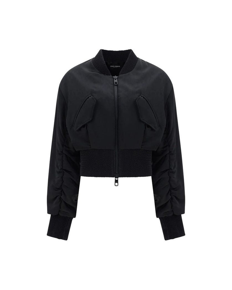 Dolce & Gabbana Black Acetate Bomber Jacket Glam Steals