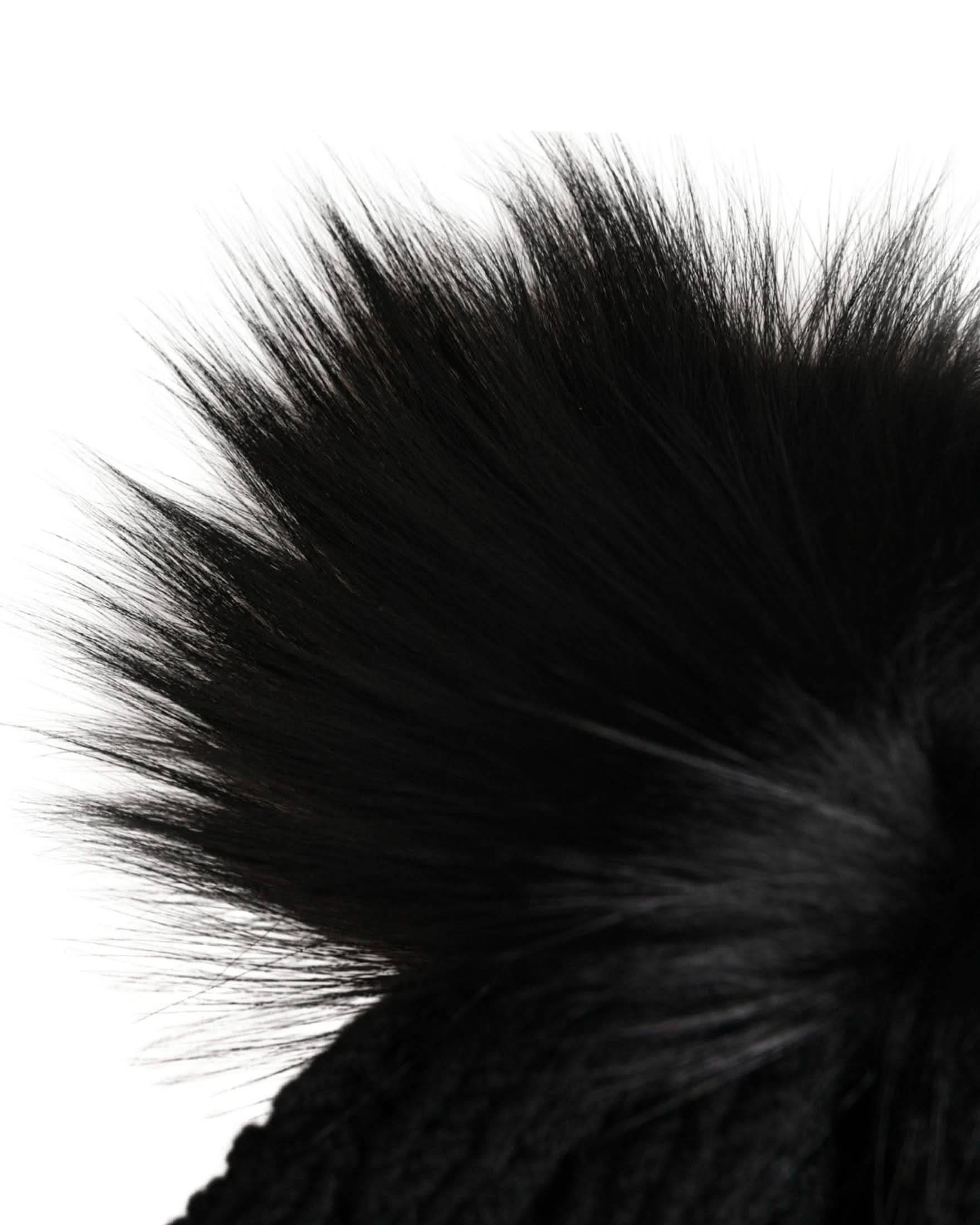 Dolce & Gabbana Black Acrylic Knitted Fur Winter Beanie Glam Steals