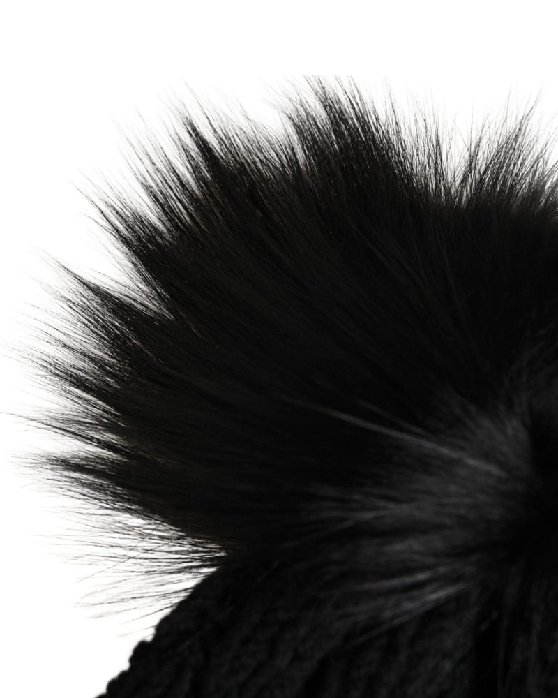 Dolce & Gabbana Black Acrylic Knitted Fur Winter Beanie Glam Steals