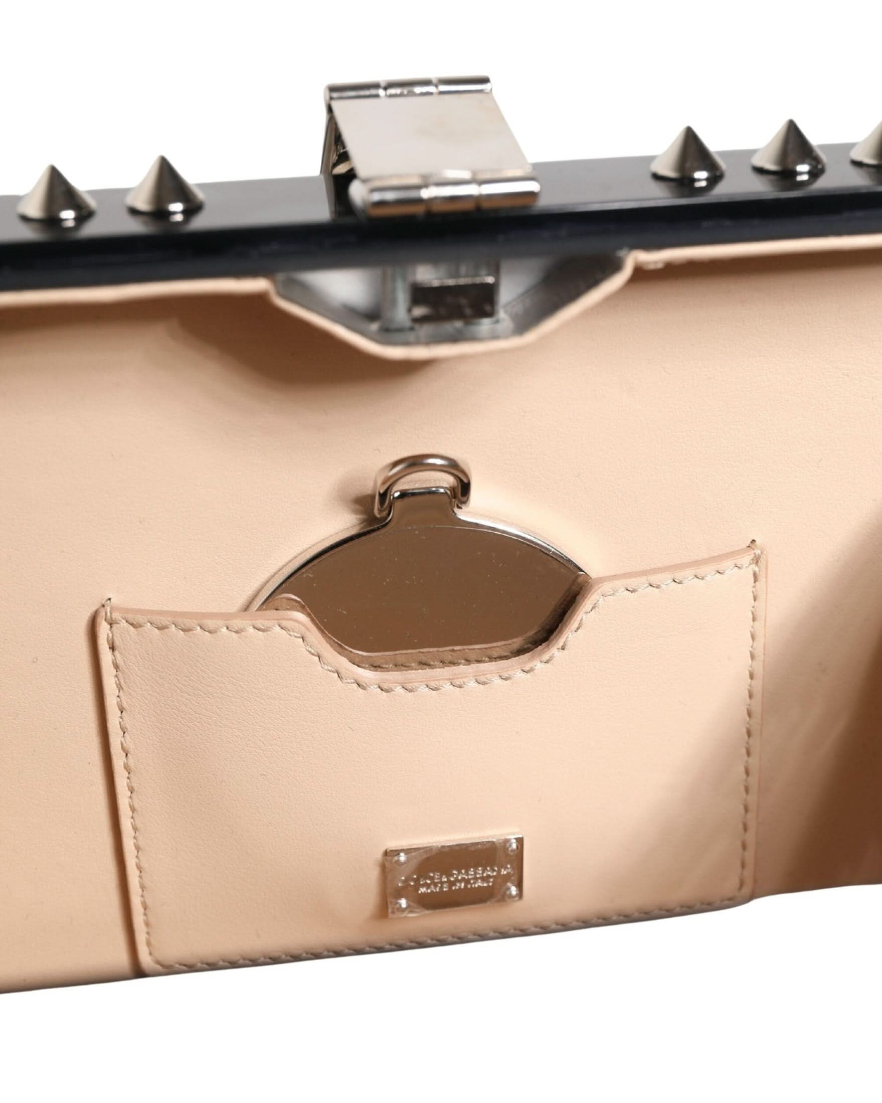 Dolce & Gabbana Black Acrylic Plexiglass Studded Clutch 