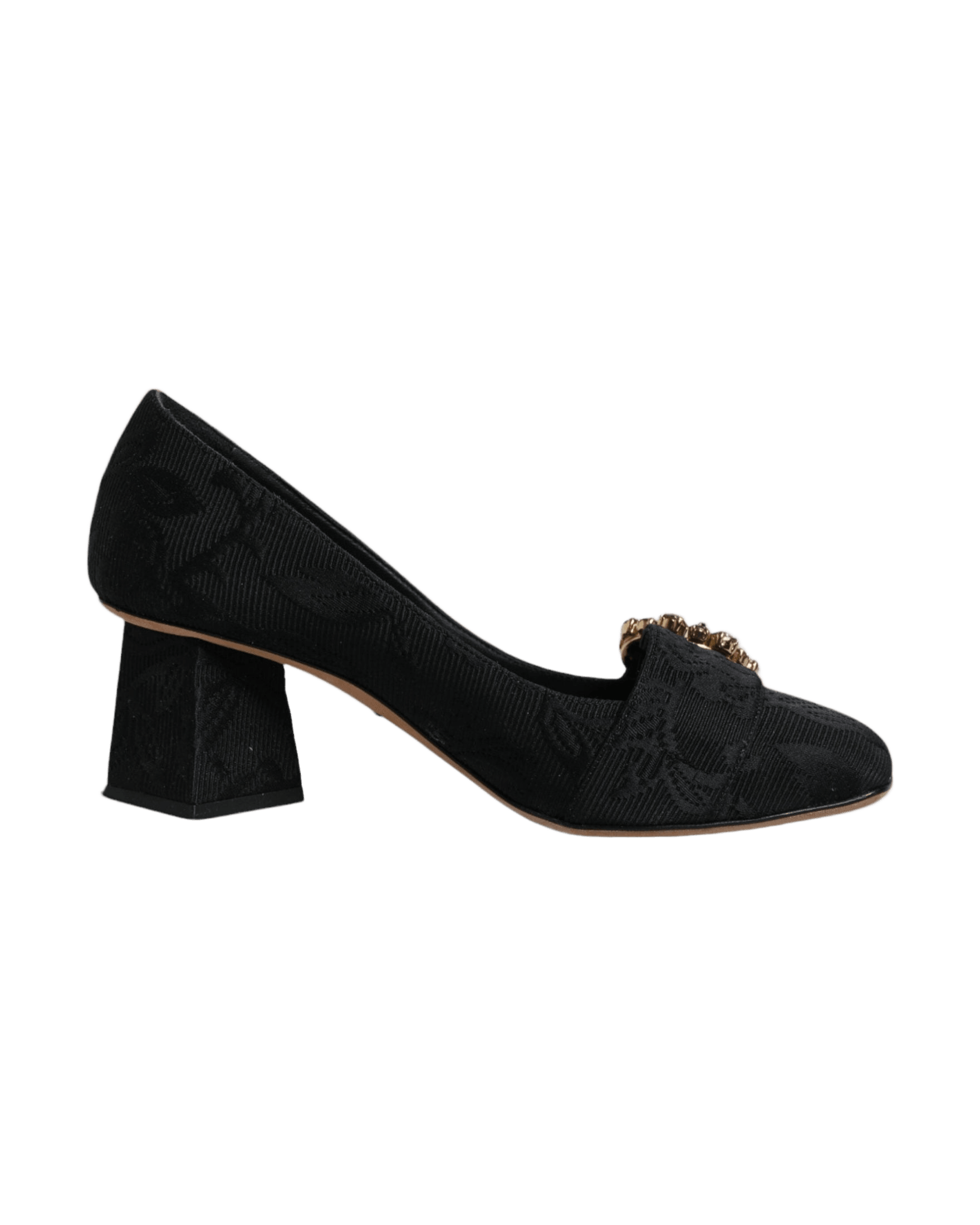 Dolce & Gabbana Black Brocade Crystals Heels Pumps Shoes Glam Steals