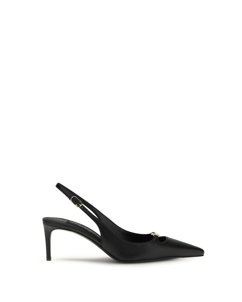 Dolce & Gabbana Black Calf Leather Bos Taurus High Heel Pumps 