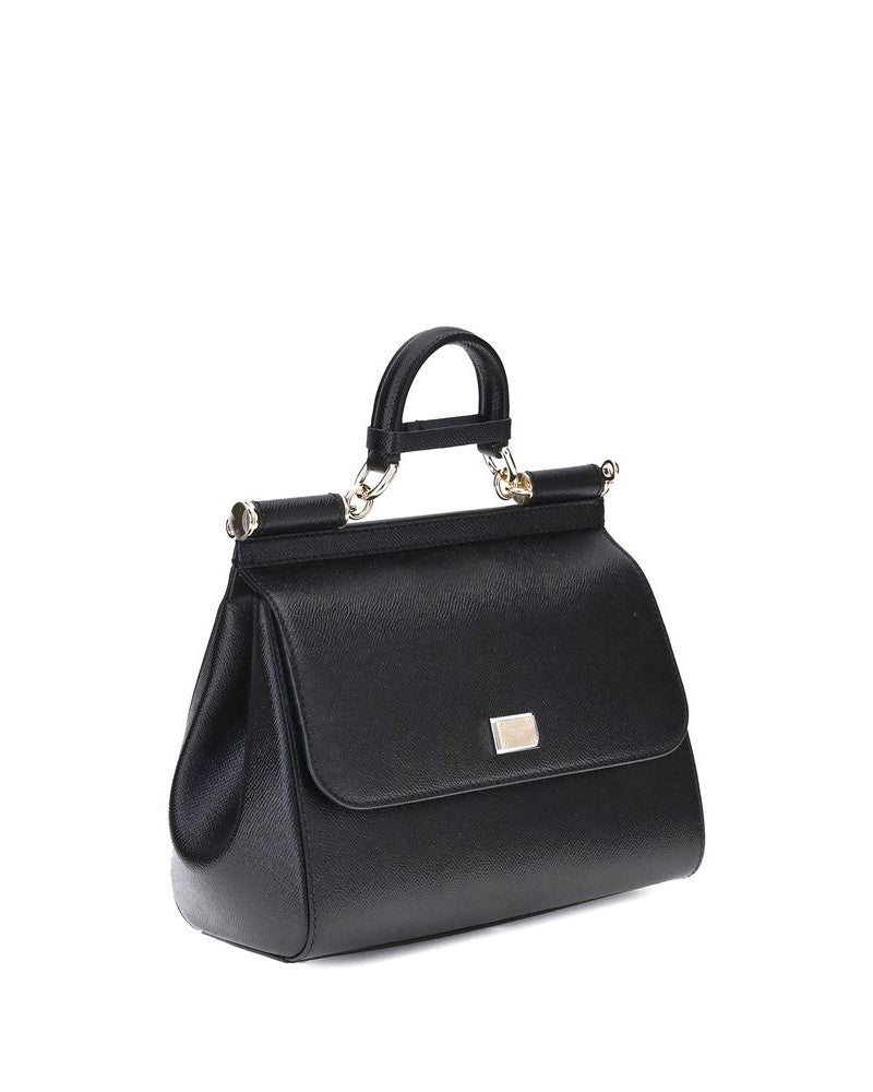 Dolce & Gabbana Black Calf Leather Bos Taurus Shoulder Bag Glam Steals