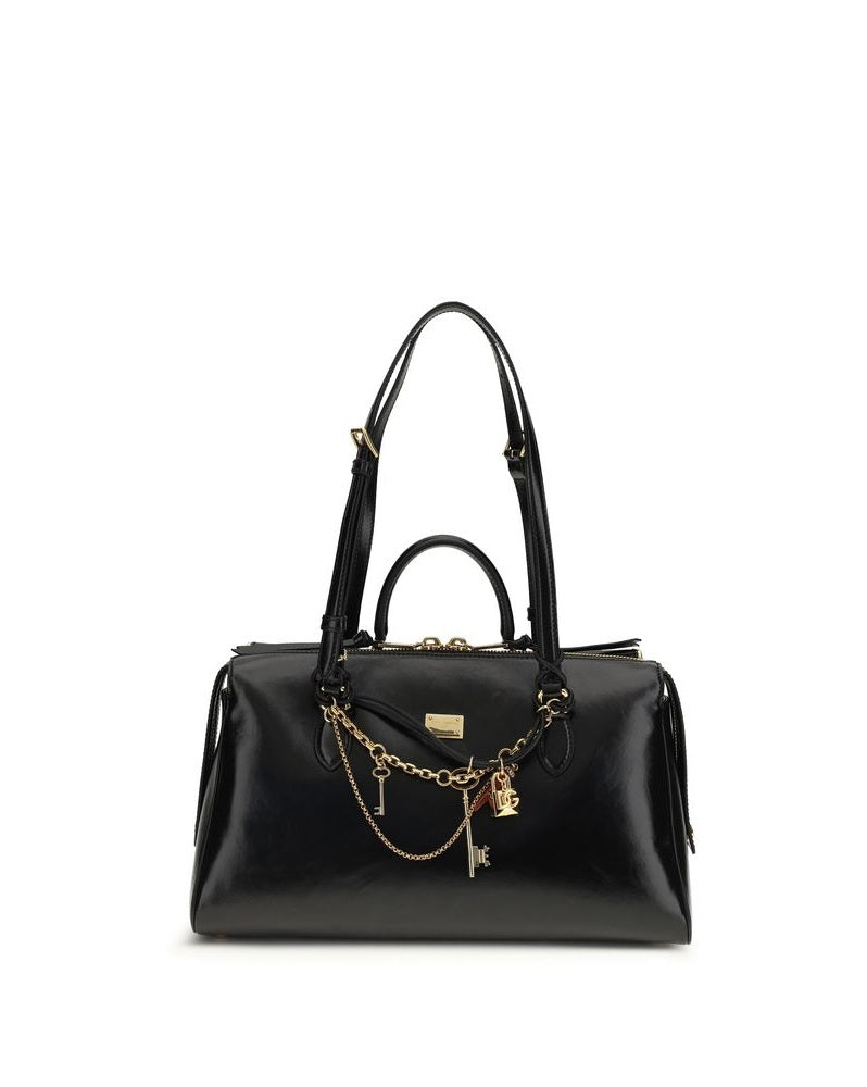 Dolce & Gabbana Black Calf Leather Bos Taurus Shoulder Bag Glam Steals