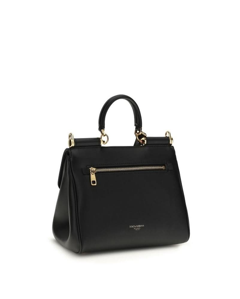 Dolce & Gabbana Black Calf Leather Bos Taurus Shoulder Bag 