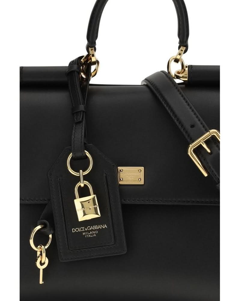 Dolce & Gabbana Black Calf Leather Bos Taurus Shoulder Bag 