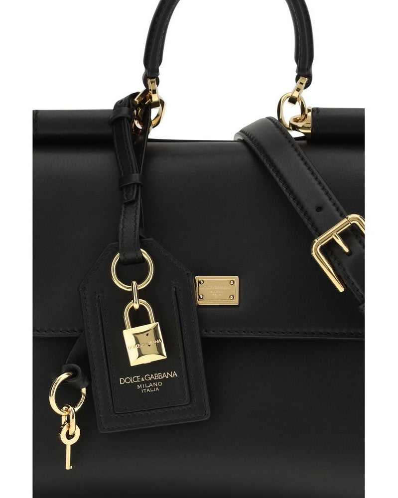 Dolce & Gabbana Black Calf Leather Bos Taurus Shoulder Bag 