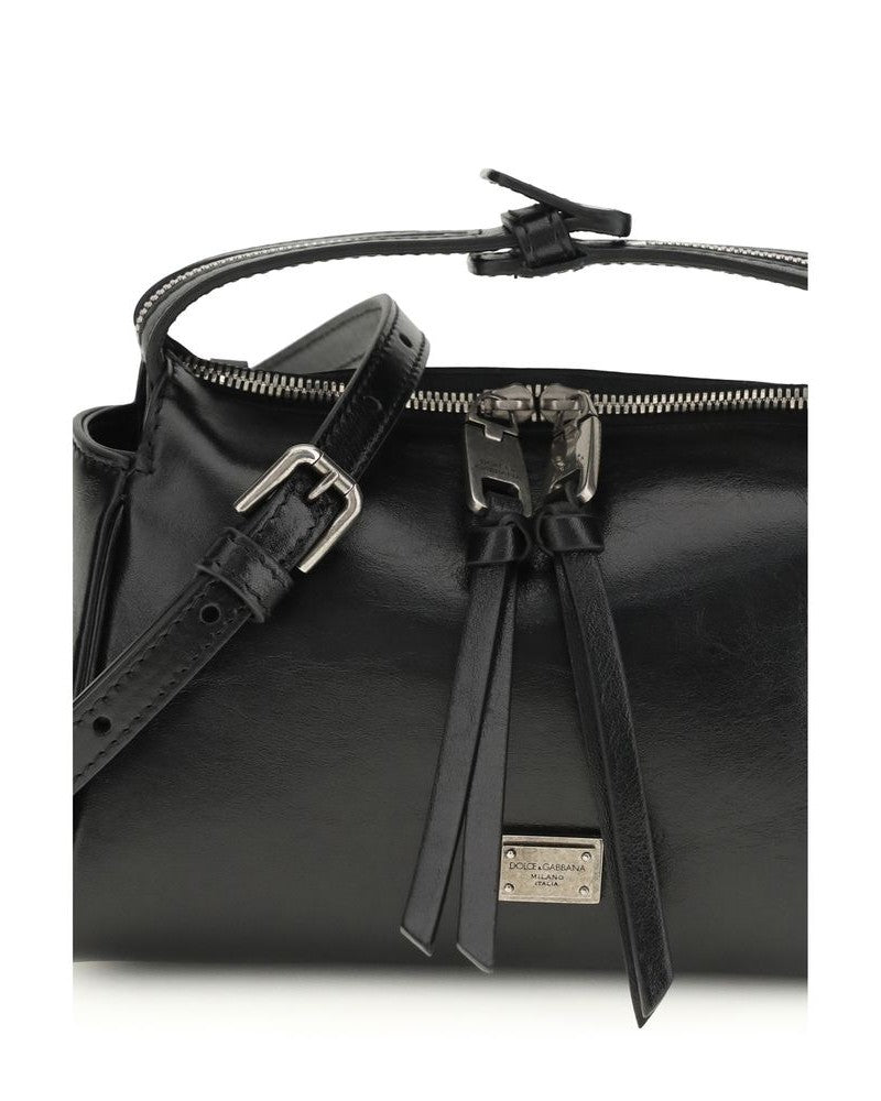 Dolce & Gabbana Black Calf Leather Bos Taurus Shoulder Bag Glam Steals