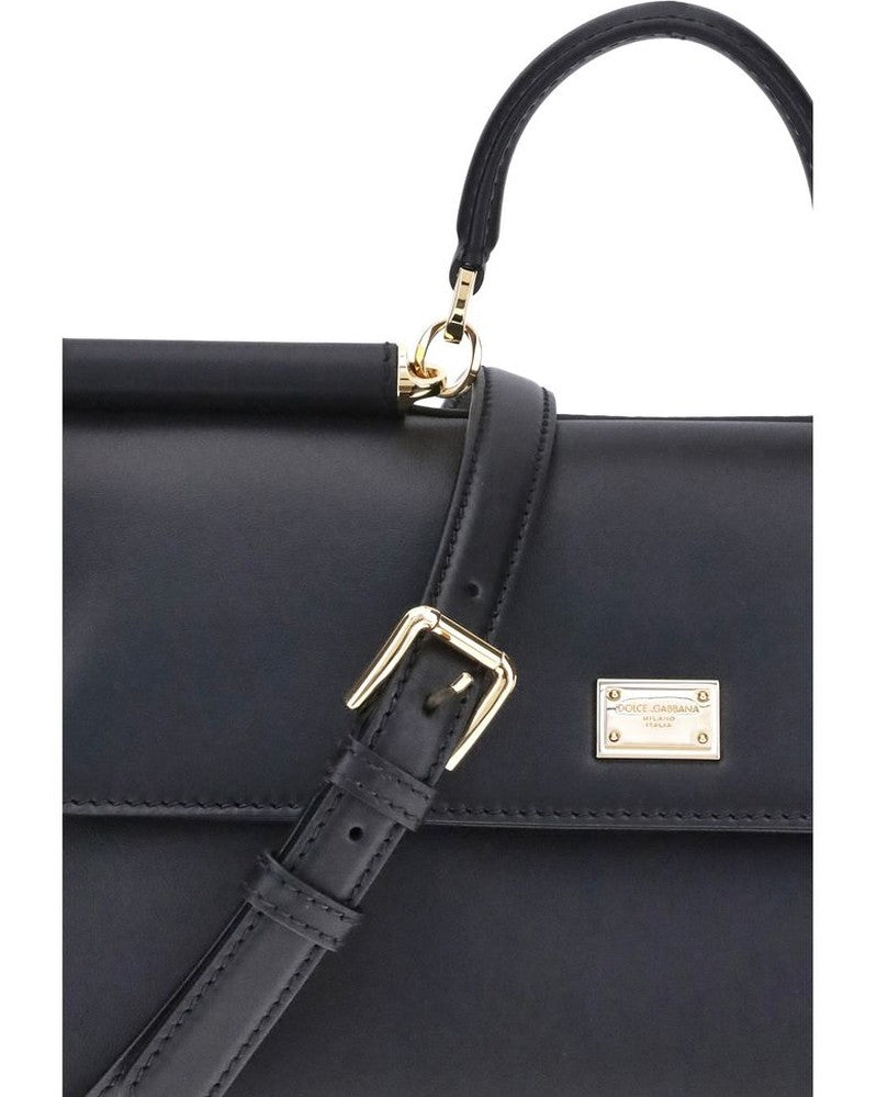 Dolce & Gabbana Black Calf Leather Bos Taurus Shoulder Bag 