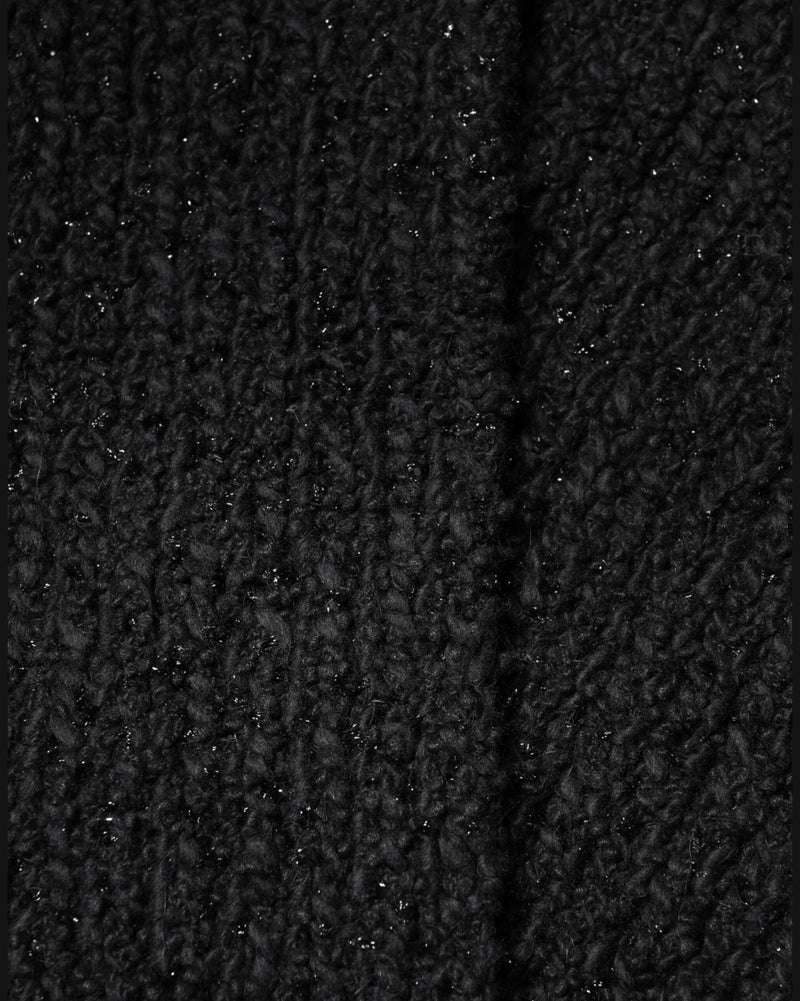 Dolce & Gabbana Black Cashmere Knit Shawl Fringes Scarf Glam Steals