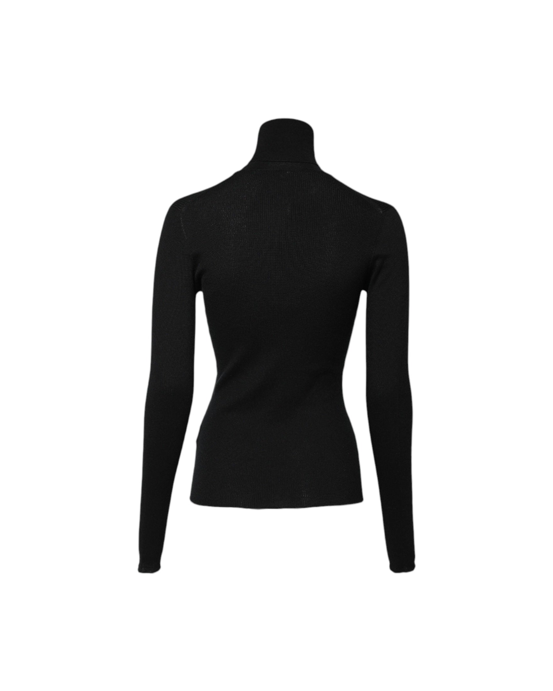 Dolce & Gabbana Black Cashmere Turtleneck Knitted Blouse Top Glam Steals