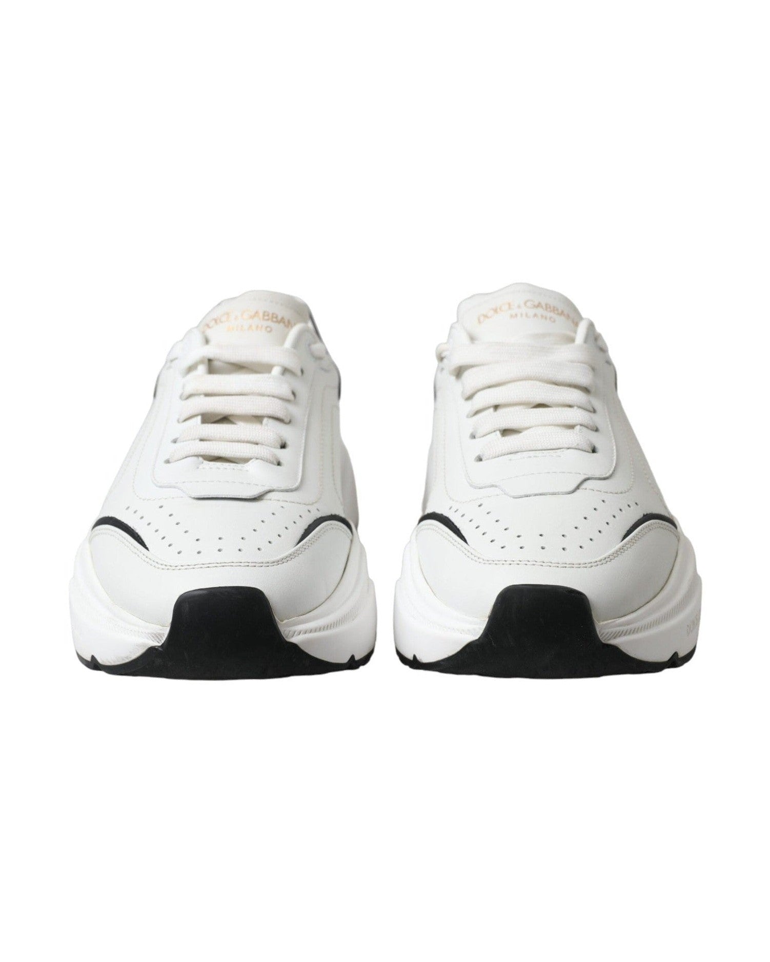 Dolce & Gabbana Chic & Daymaster Leather Black White Sneakers Glam Steals