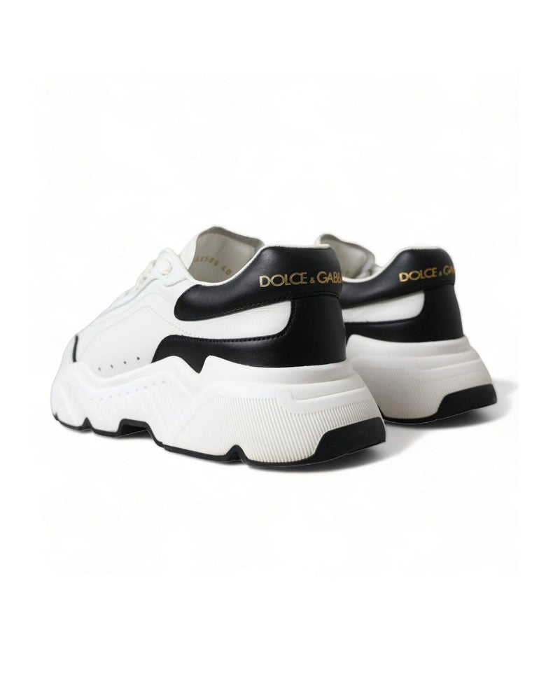 Dolce & Gabbana Chic & Daymaster Leather Black White Sneakers Glam Steals